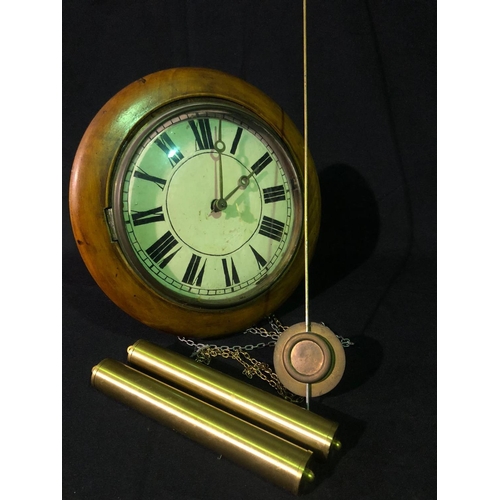 140 - Victorian wag on the wall clock with modern weights