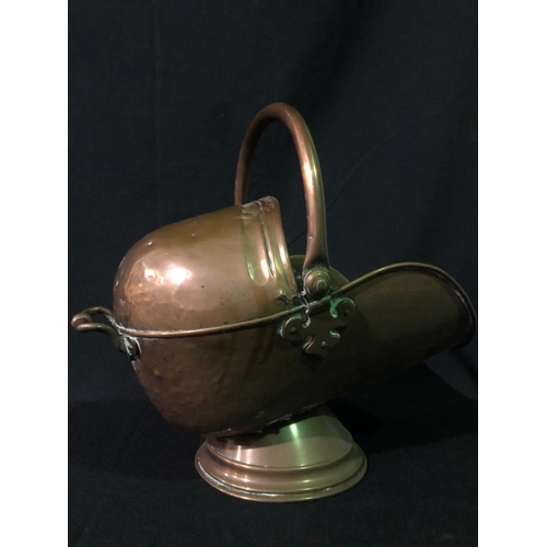 141 - Victorian copper coal scuttle