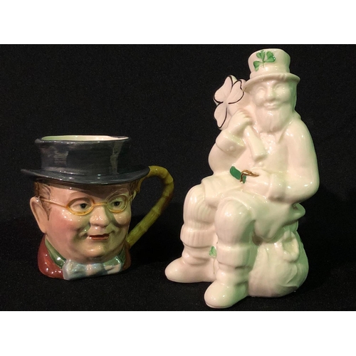 307 - Belleek ornament and Beswick character mug