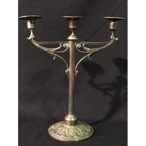 314 - Vintage silver plate candelabra, 36cm