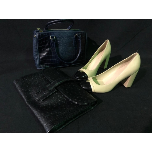 338 - 2 ladies handbags and a pair of shoes