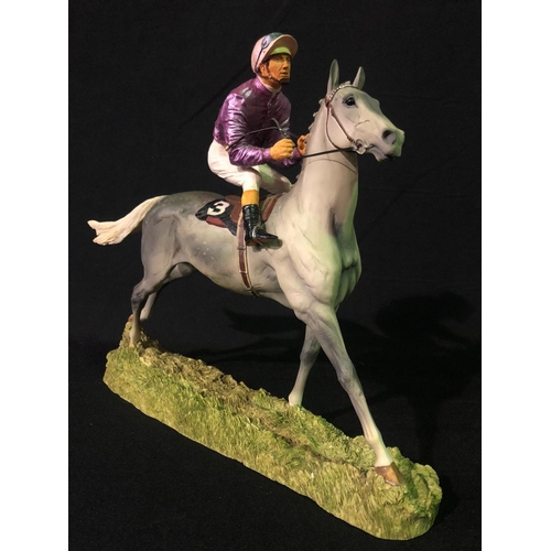 352 - Large race horse and jockey ornament, Hamilton collection