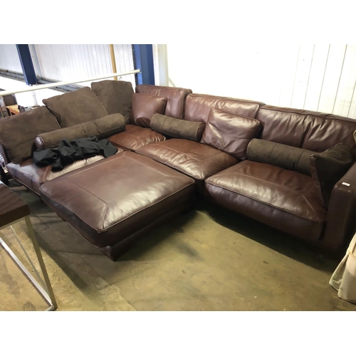 893 - Large leather corner suite