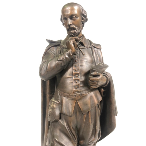 326 - Late 19th Century spelter figures of Shakespeare and Milton, 43cm tall