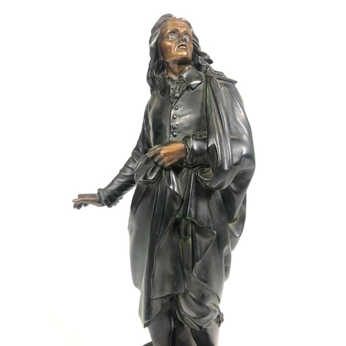 326 - Late 19th Century spelter figures of Shakespeare and Milton, 43cm tall