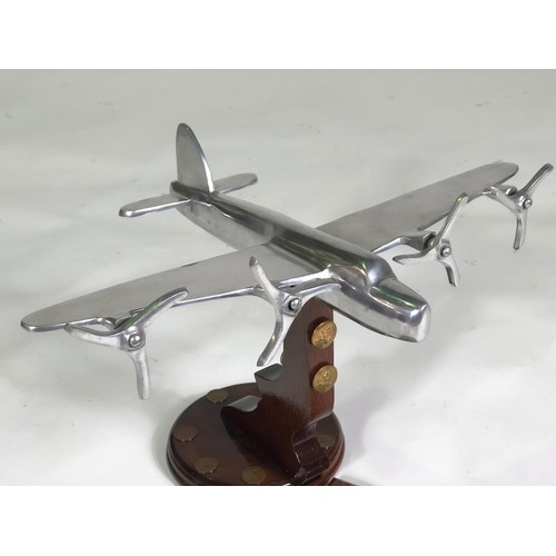 471 - Lancaster bomber model with military badges and RAF plaque