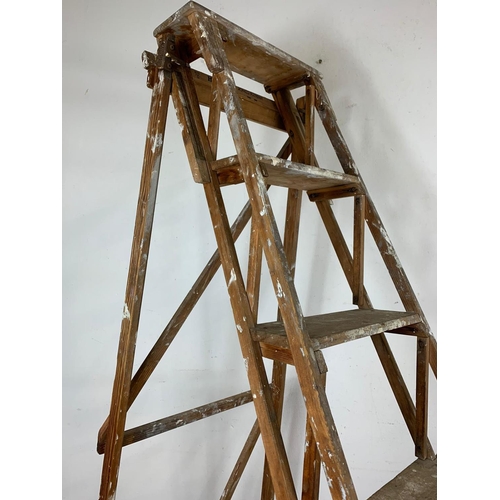 126 - Set of Edwardian ladders, 197cm