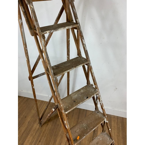 126 - Set of Edwardian ladders, 197cm