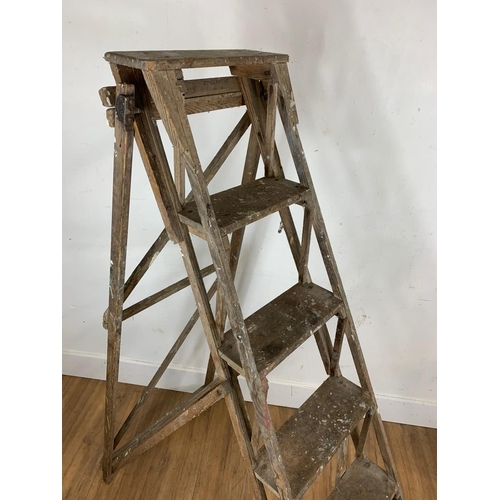 145 - Late Edwardian wooden ladders