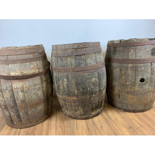 153 - 3 old whisky barrels