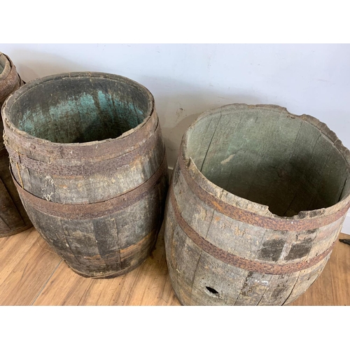 153 - 3 old whisky barrels