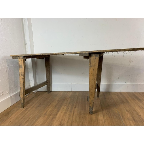 157 - Large folding work table, 243cm x 77cm