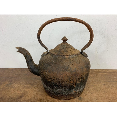 183 - Victorian cast iron kettle