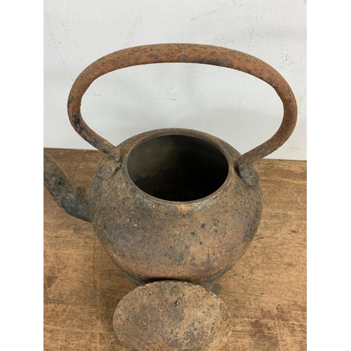 183 - Victorian cast iron kettle