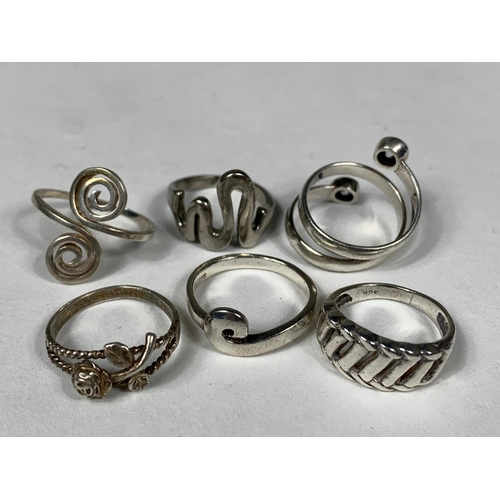 260 - 6 silver rings