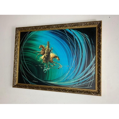 1058 - Large gilt framed painting, 76cm x 57cm