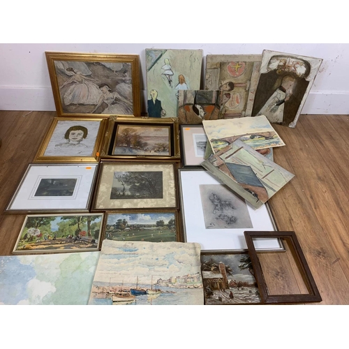 1064 - Large quantity of prints and paintings