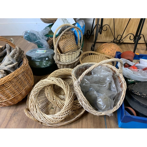 3 - Sundry lot including baskets, candlesticks etc