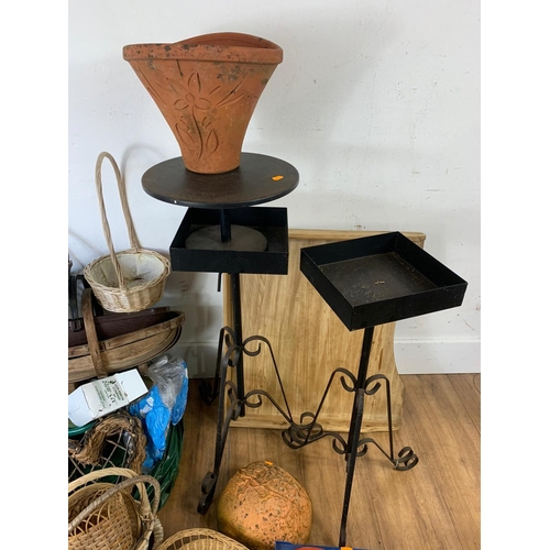3 - Sundry lot including baskets, candlesticks etc