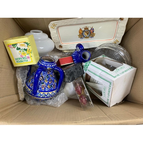 45 - Box lot of pottery and plaques etc