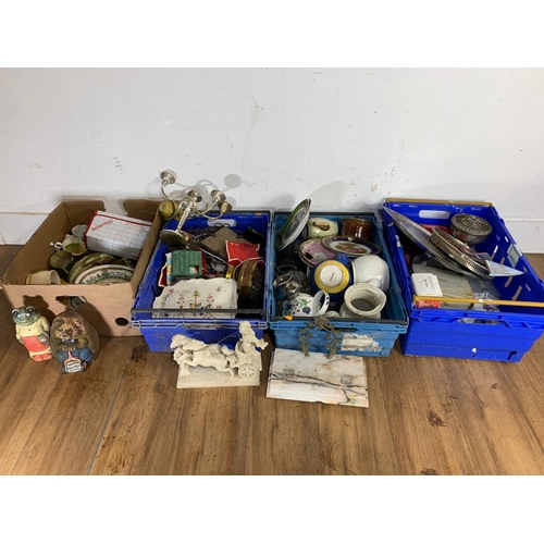 3 - 3 crates of pottery etc