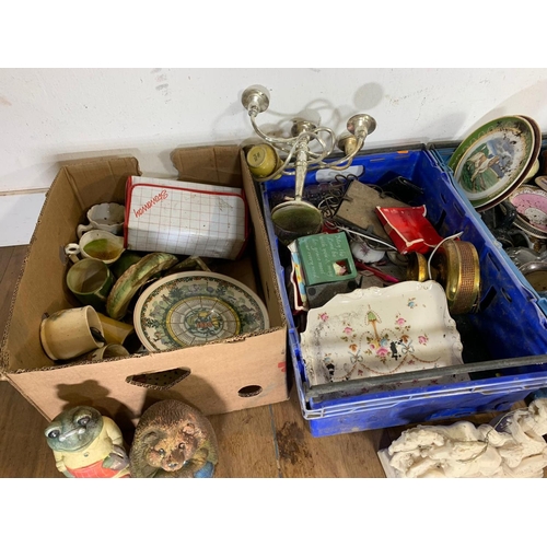 3 - 3 crates of pottery etc