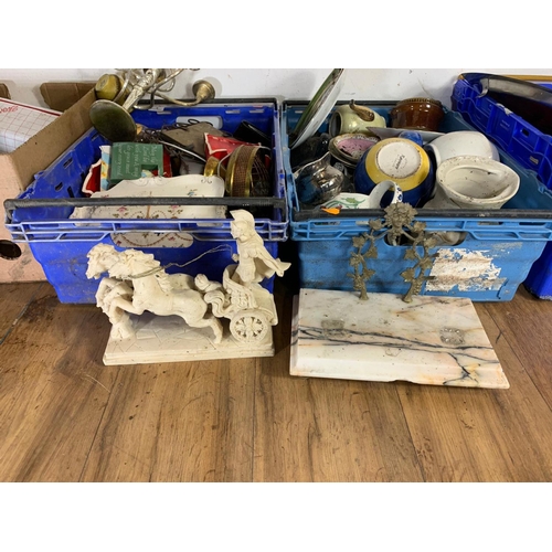 3 - 3 crates of pottery etc