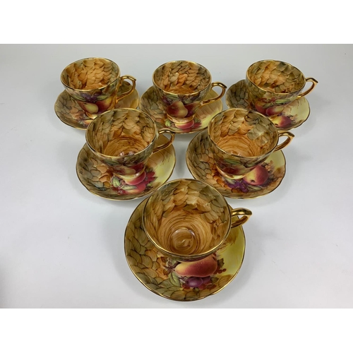 547 - Set of 6 hand painted decorative cups and saucers