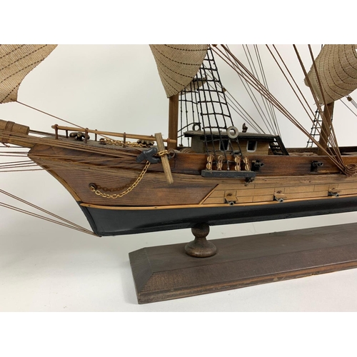 203 - Vintage model ship, 86cm x 61cm