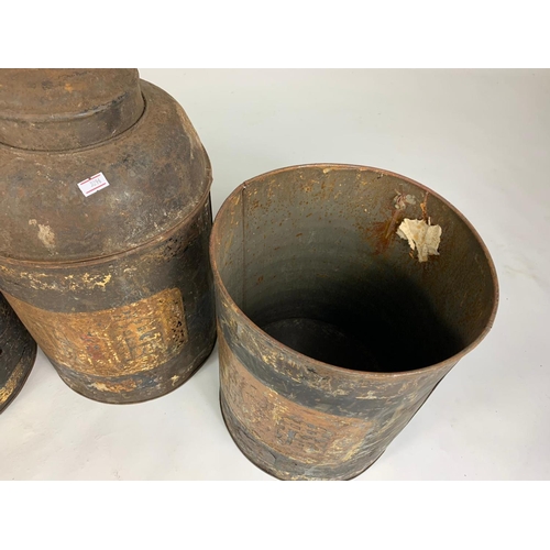 224 - 3 large Victorian cannisters with lids, 44cm