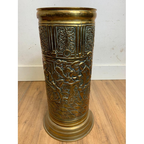 86 - Large brass stick stand, 56cm