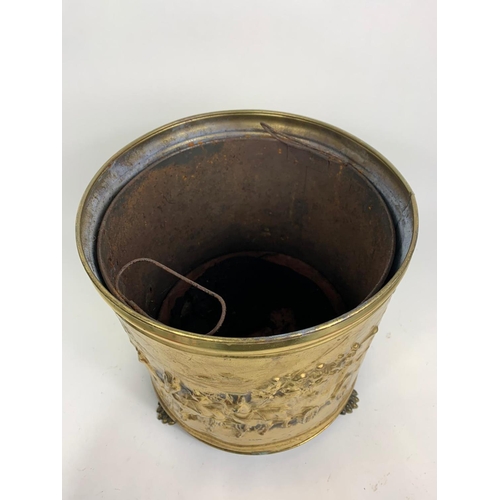 20 - Brass Georgian style coal bucket, 36cm x 31cm