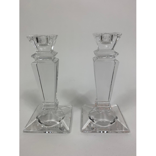 259 - Waterford crystal bowl with a pair of Tyrone crystal candlesticks