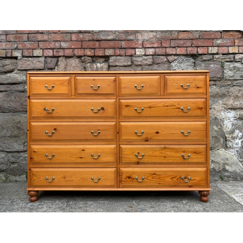 1037B - Large pine chest of drawers, 151x45x109cm