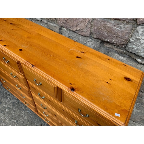 1037B - Large pine chest of drawers, 151x45x109cm