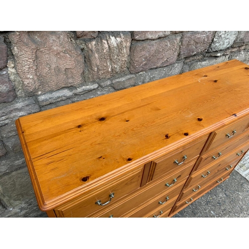 1037B - Large pine chest of drawers, 151x45x109cm