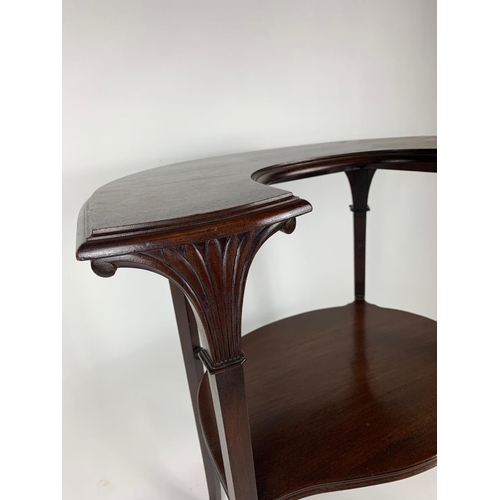 1037A - Edwardian 2 tier mahogany side table