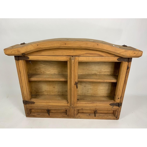 1065B - Mexican pine wall cabinet, 89x18x62cm