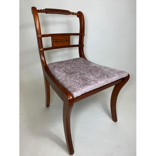 1100A - Regency style side chair with brass inlay