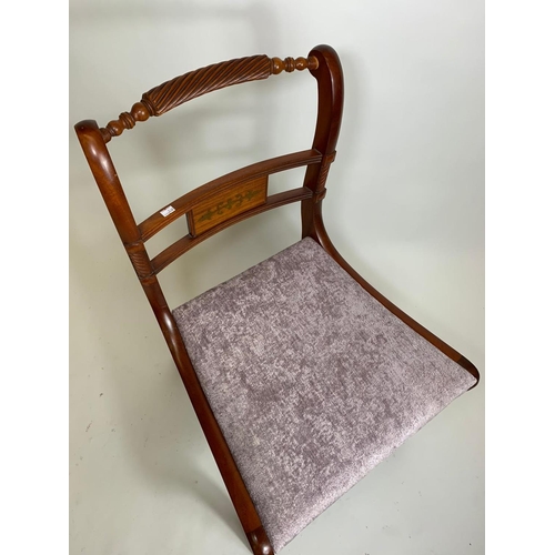 1100A - Regency style side chair with brass inlay