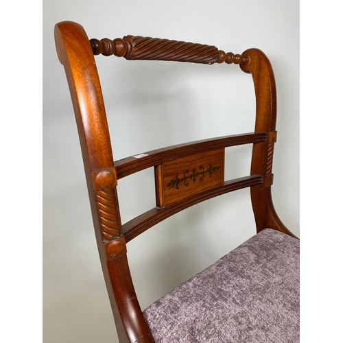 1100A - Regency style side chair with brass inlay