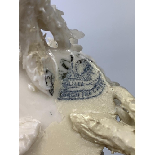 160 - Second period Belleek pottery ornament, 9cm