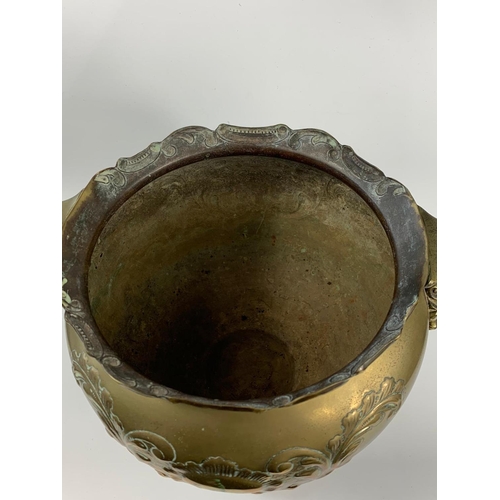 5 - Early 20th century brass 2 handled pot