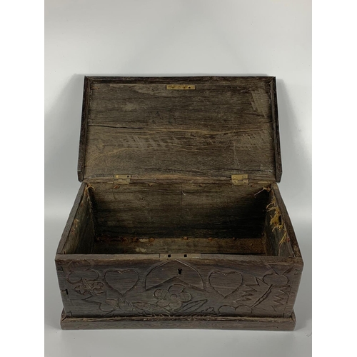 6 - 19th century bog oak stationary box, 32x18x15cm