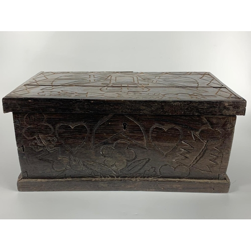 6 - 19th century bog oak stationary box, 32x18x15cm