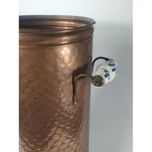 187 - Copper and brass coal bin, 43cm