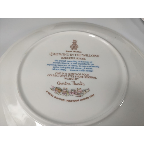 203 - Three Royal Doulton plates with kitchen and glassware