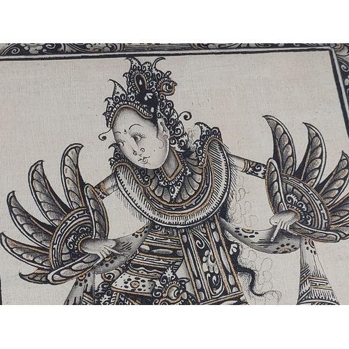 204 - Pair of Oriental paintings on silk