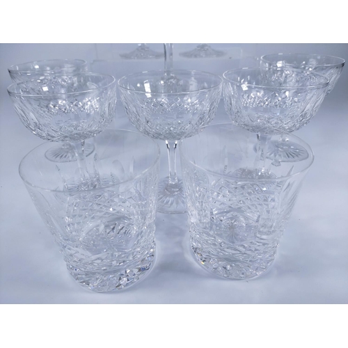 248 - 2 Waterford crystal tumblers with set of crystal glasses