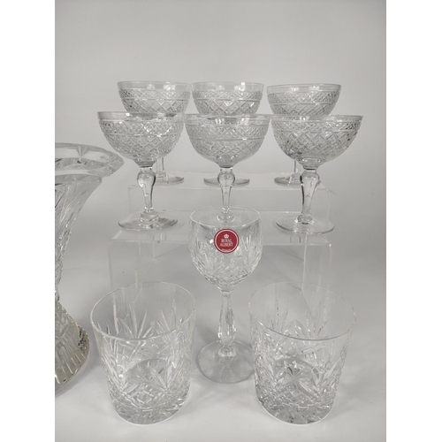 254 - Quantity of crystal glasses with crystal vase